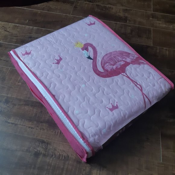New Pink Flamingo 3-Piece Bedding Quilt Set • Reversible • DoubleQueen - Picture 4 of 4